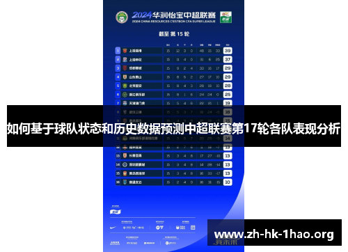 如何基于球队状态和历史数据预测中超联赛第17轮各队表现分析